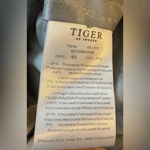 Tiger of Sweden Belita Wool blend blazer gray sophisticated fitted office us10 - Picture 5 of 6